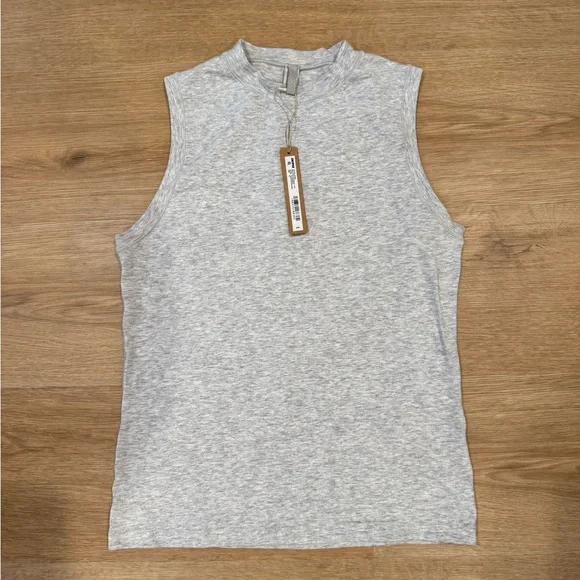 NWT SKIMS Cotton Jersey Mock Neck Tank - Picture 2 of 4